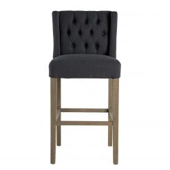 Maison Belfort Chaise de bar Nola - Tissu - Chêne massif - Gris foncé / Chêne foncé -Commodes enfant Soldes 1000008130 210126 14505000002 DETAILS P000000001000008130