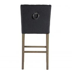 Maison Belfort Chaise de bar Nola - Tissu - Chêne massif - Gris foncé / Chêne foncé -Commodes enfant Soldes 1000008130 210126 14505000004 DETAILS P000000001000008130