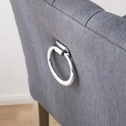 Maison Belfort Chaise de bar Nola - Tissu - Chêne massif - Gris foncé / Chêne foncé -Commodes enfant Soldes 1000008130 210301 11225600003 DETAILS P000000001000008130