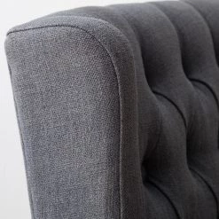 Maison Belfort Chaise de bar Nola - Tissu - Chêne massif - Gris foncé / Chêne foncé -Commodes enfant Soldes 1000008130 210301 11225600008 DETAILS P000000001000008130