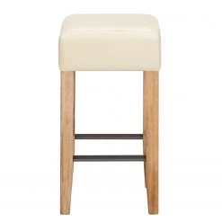 Ars Natura Tabouret de bar Delia - Acacia massif / Imitation cuir - Crème -Commodes enfant Soldes 1000008796 200618 10234600002 DETAILS P000000001000008796
