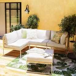 Studio Copenhagen Fauteuil d'angle lounge Teakline Exklusi - Tissu / Teck massif -Commodes enfant Soldes 1000117396 180629 17183304 MOOD GALLERYIMAGES P000000001000117396 mood