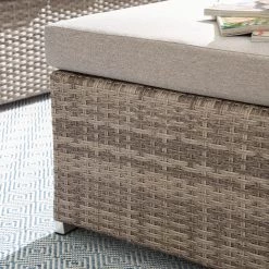 Jardi Ensemble lounge Le Vaux (5 éléments) - Tissu / Polyrotin - Beige / Marron gris -Commodes enfant Soldes 1000118214 180606 11531608 GALLERYIMAGES P000000001000118214