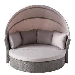 Salon de jardin modulable Soller - Tissu / Polyrotin - Gris clair / Gris -Commodes enfant Soldes 1000118226 030 GALLERYIMAGES P000000001000118226