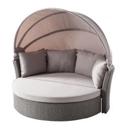 Salon de jardin modulable Soller - Tissu / Polyrotin - Gris clair / Gris -Commodes enfant Soldes 1000118226 110 GALLERYIMAGES P000000001000118226