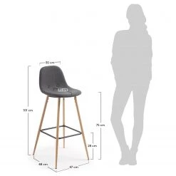 Norrwood Chaise de bar Nolite (lot de 2) - Gris foncé -Commodes enfant Soldes 1000128780 180821 085052257 GALLERYIMAGES P000000001000128780