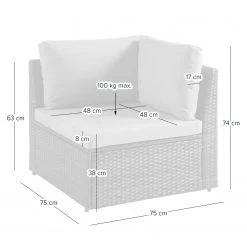 Jardi Fauteuil d’angle Paradise Lounge - Polyrotin / Nylon - Marron / Beige -Commodes enfant Soldes 1000134372 220907 500 SKETCH DETAILS P000000001000134372 sketch