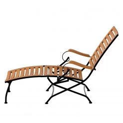 Jardi Chaise longue Tuscany - Acacia massif / Acier - Acacia / Noir -Commodes enfant Soldes 1000135903 190329 16505800033 GALLERYIMAGES P000000001000135903