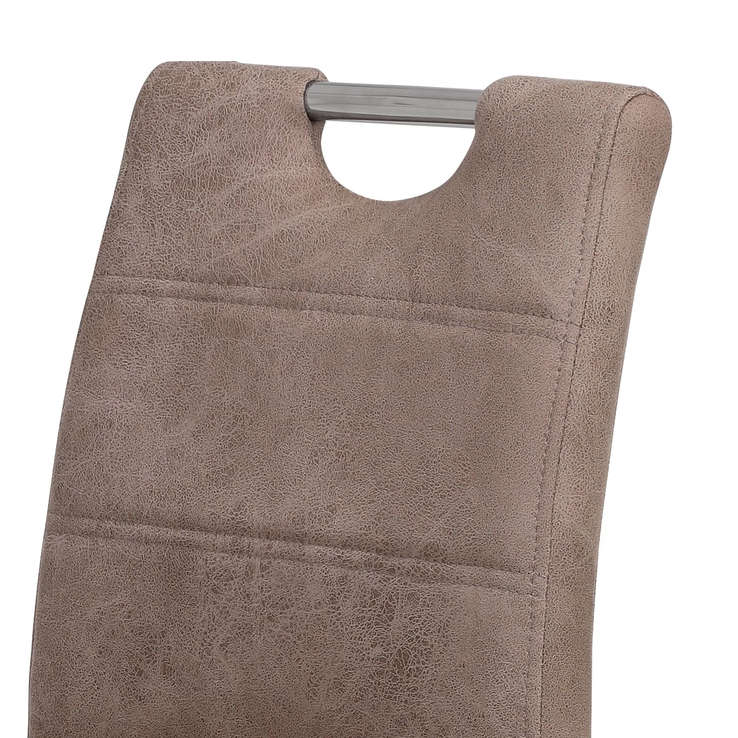 Loftscape Chaises de bar Mansfield (lot de 2) - Microfibre / Acier - Marron vintage 5 Loftscape Chaises de bar Mansfield (lot de 2) - Microfibre / Acier - Marron vintage – Image 5