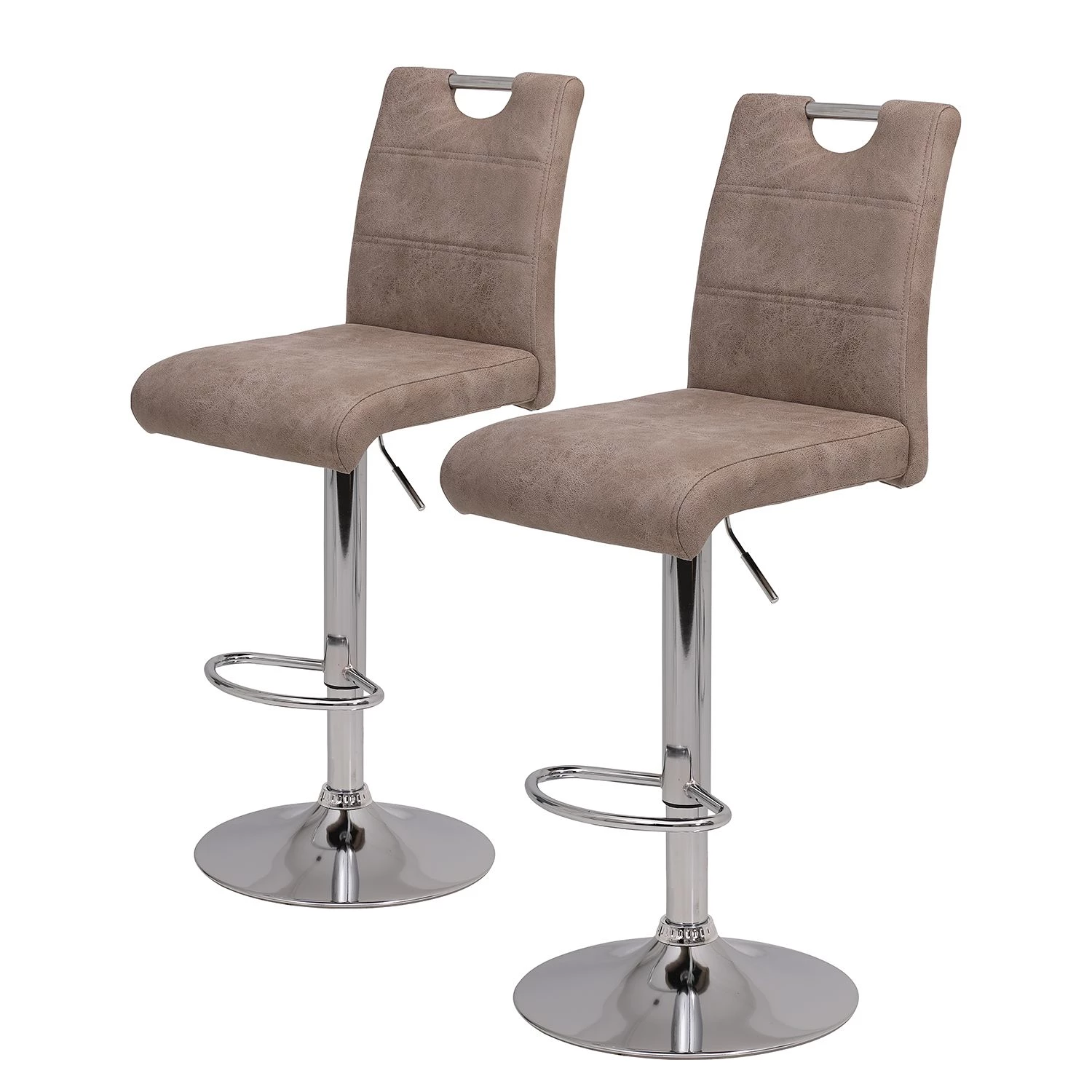 Loftscape Chaises de bar Mansfield (lot de 2) - Microfibre / Acier - Marron vintage 1 Loftscape Chaises de bar Mansfield (lot de 2) - Microfibre / Acier - Marron vintage
