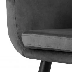 Mørteens Chaises de bar Nicholas III - Velours / Chêne massif - Noir - Gris foncé - Lot de 2 -Commodes enfant Soldes 1000138436 181119 16065765 GALLERYIMAGES P000000001000138436