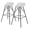 Tenzo Chaises de bar Tori (lot de 2) - Imitation cuir / Métal - Noir - Blanc