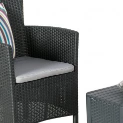 Best Freizeitmöbel Salon de balcon Napoli (3 éléments) - Polypropylène / Tissu - Graphite / Gris clair -Commodes enfant Soldes 1000155208 190212 16442300543 GALLERYIMAGES P000000001000155208