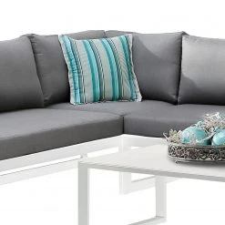 Best Freizeitmöbel Salon de détente Rhodos (3 éléments) - Aluminium / Tissu - Blanc -Commodes enfant Soldes 1000155347 190212 16461000881 GALLERYIMAGES P000000001000155347