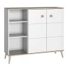Wimex Commode Billund I - Blanc / Imitation chêne brut de sciage