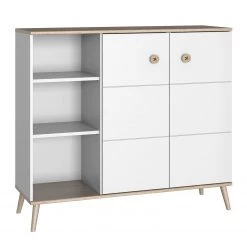 Wimex Commode Billund I - Blanc / Imitation chêne brut de sciage