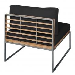 Studio Monroe Salon Teakline Exkl. (6 éléments) - Tissu / Teck massif - Anthracite -Commodes enfant Soldes 1000164537 190319 06170300030 GALLERYIMAGES P000000001000164537