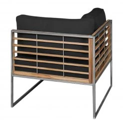 Studio Monroe Salon Teakline Exkl. (6 éléments) - Tissu / Teck massif - Anthracite -Commodes enfant Soldes 1000164537 190319 06170300033 GALLERYIMAGES P000000001000164537