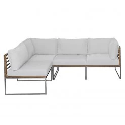 Studio Copenhagen Salon Teakline Exkl. XII (4 éléments) - Teck massif / Tissu - Beige / Marron