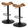 Tenzo Chaises de bar Zeb (lot de 2) - Imitation cuir / Métal - Noir / Marron