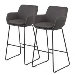 Fredriks Chaises de bar Borris (lot de 2) - Gris foncé