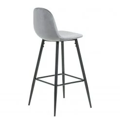 Jack & Alice Chaise de bar Sendo (lot de 2) - Velours/ Métal - Gris / Noir -Commodes enfant Soldes 1000172232 190503 12121200208 GALLERYIMAGES P000000001000172232