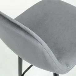 Jack & Alice Chaise de bar Sendo (lot de 2) - Velours/ Métal - Gris / Noir -Commodes enfant Soldes 1000172232 190503 12121200209 GALLERYIMAGES P000000001000172232