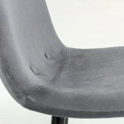 Jack & Alice Chaise de bar Sendo (lot de 2) - Velours/ Métal - Gris / Noir -Commodes enfant Soldes 1000172232 190503 12121200210 GALLERYIMAGES P000000001000172232