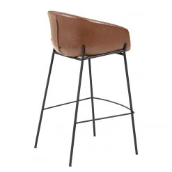 Norrwood Chaise de bar Baxa III - Imitation cuir / Acier - Marron / Noir -Commodes enfant Soldes 1000176869 190614 06441800003 GALLERYIMAGES P000000001000176869