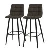 Ars manufacti Chaises de bar Donnell (lot de 2) - Microfibre/ Acier - Noir mat - Anthracite