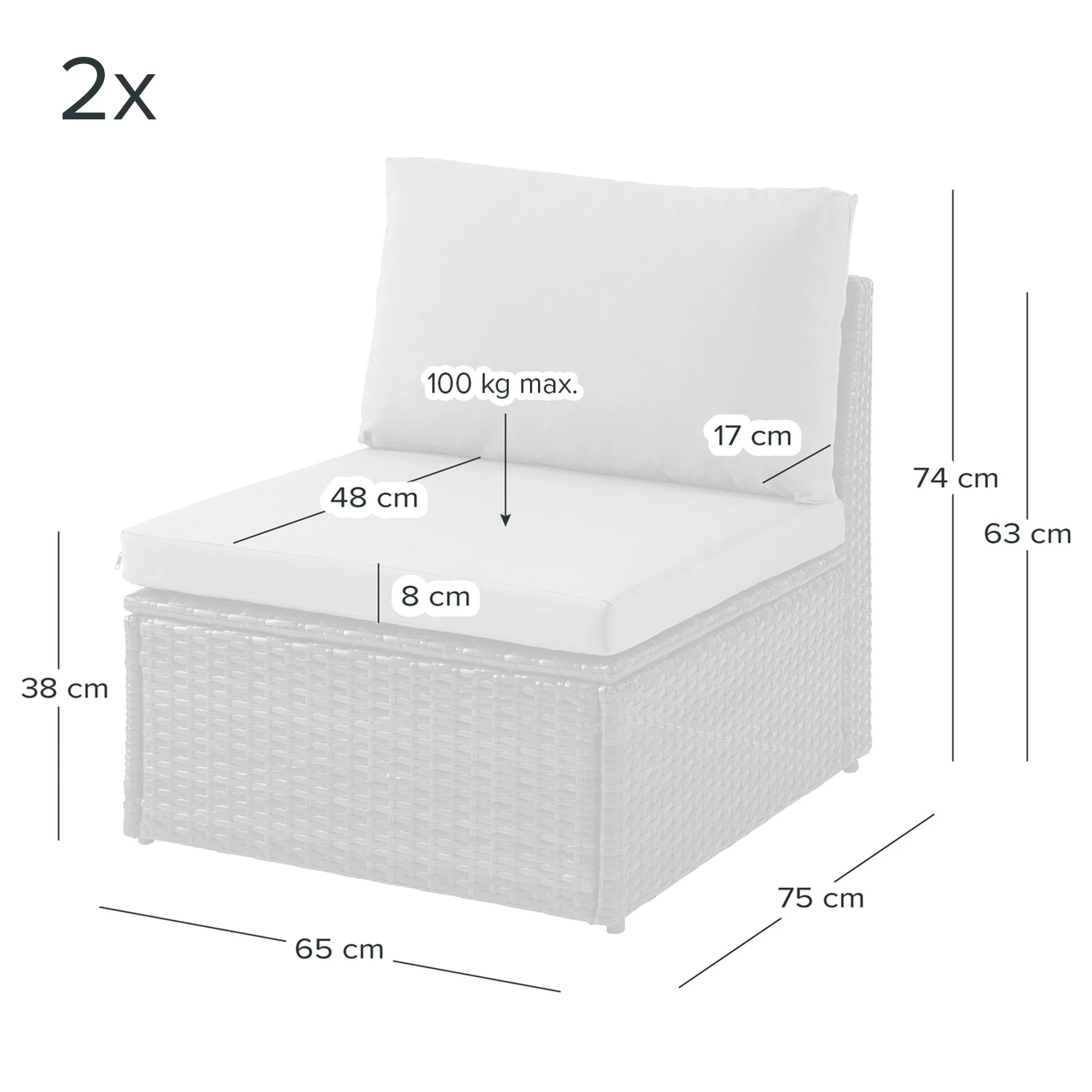 Jardi Salon Paradise Lounge II (5 éléments) - Polyrotin / Nylon - Marron / Beige 8 Jardi Salon Paradise Lounge II (5 éléments) - Polyrotin / Nylon - Marron / Beige – Image 8