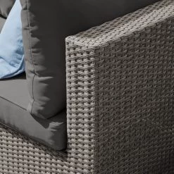 Jardi Salon Paradise Lounge II (4 éléments) - Tissu / Polyrotin - Anthracite / Marron -Commodes enfant Soldes 1000182807 200403 12311800006 DETAILS P000000001000182807