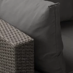 Jardi Salon Paradise Lounge II (4 éléments) - Tissu / Polyrotin - Anthracite / Marron -Commodes enfant Soldes 1000182807 200403 12312200010 DETAILS P000000001000182807