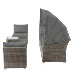 Jardi Salon lounge Le Vaux II (5 éléments) - Tissu / Polyrotin - Gris -Commodes enfant Soldes 1000182809 200403 12313400024 DETAILS P000000001000182809