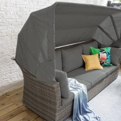 Jardi Salon lounge Le Vaux II (5 éléments) - Tissu / Polyrotin - Gris -Commodes enfant Soldes 1000182809 200403 12313700026 DETAILS P000000001000182809