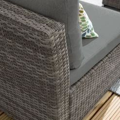 Jardi Salon lounge Le Vaux II (5 éléments) - Tissu / Polyrotin - Gris -Commodes enfant Soldes 1000182809 200403 12314000029 DETAILS P000000001000182809