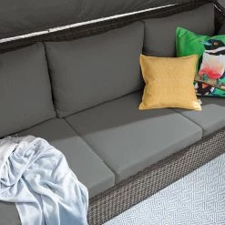 Jardi Salon lounge Le Vaux II (5 éléments) - Tissu / Polyrotin - Gris -Commodes enfant Soldes 1000182809 200403 12314200031 DETAILS P000000001000182809