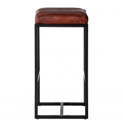 Ars manufacti Tabouret de bar Woodson - Cuir véritable / Métal -Marron cognac / Noir -Commodes enfant Soldes 1000183945 200206 07294400003 DETAILS P000000001000183945
