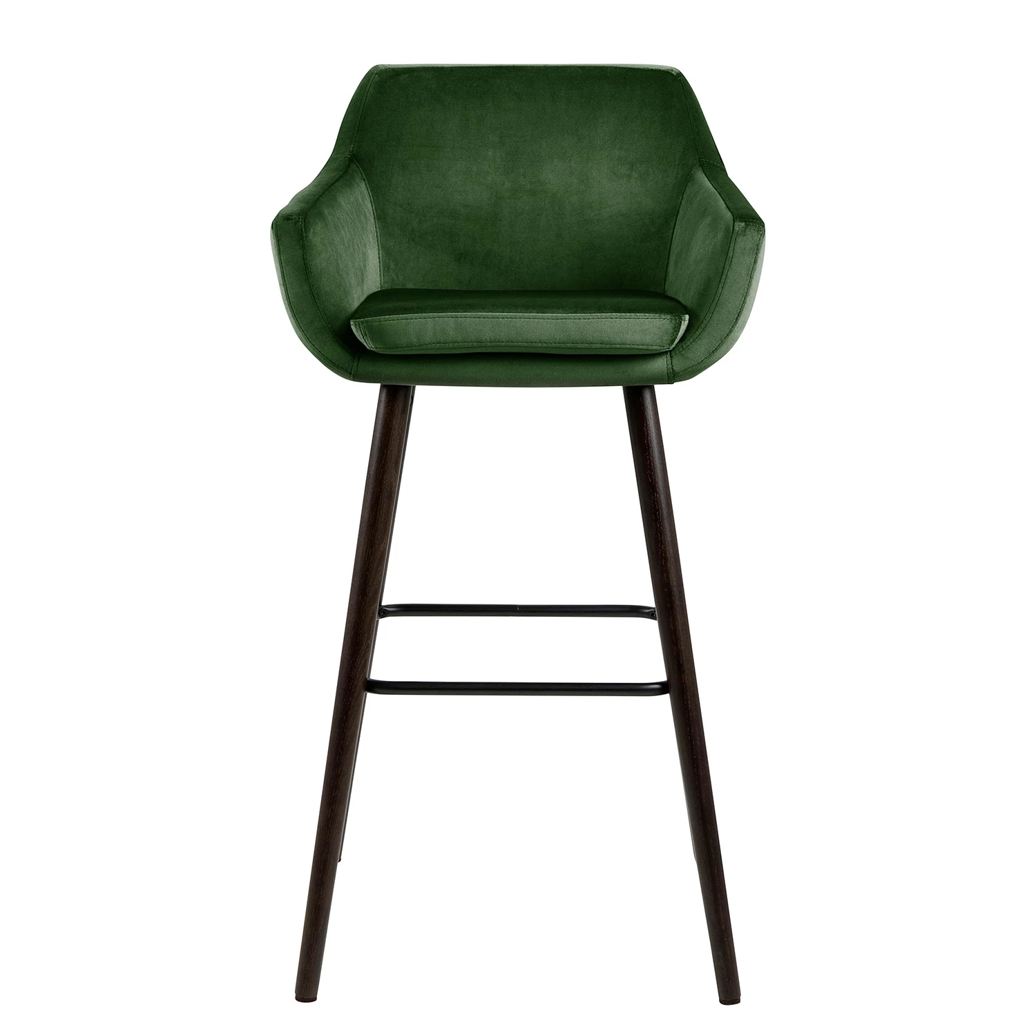 Mørteens Chaises de bar Nicholas IV (lot de 2) - Velours / Chêne massif - Vert sapin / brun foncé 2 Mørteens Chaises de bar Nicholas IV (lot de 2) - Velours / Chêne massif - Vert sapin / brun foncé – Image 2
