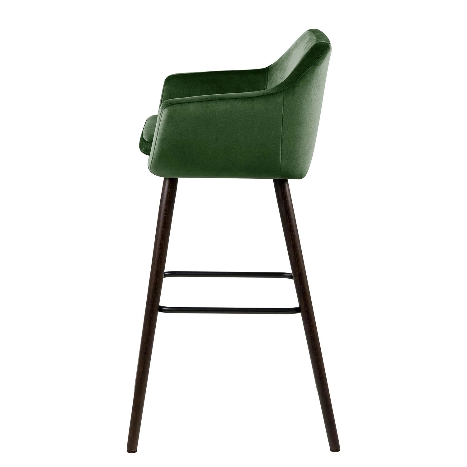 Mørteens Chaises de bar Nicholas IV (lot de 2) - Velours / Chêne massif - Vert sapin / brun foncé 3 Mørteens Chaises de bar Nicholas IV (lot de 2) - Velours / Chêne massif - Vert sapin / brun foncé – Image 3