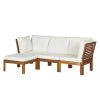 Jardi Salon de détente Lexi I (4 éléments) - Tissu / Acacia massif - Blanc cassé / Marron