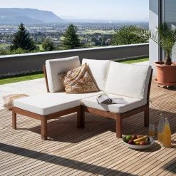 Jardi Salon de détente Lexi II (3 éléments) - Tissu / Acacia massif - Blanc cassé / Marron -Commodes enfant Soldes 1000207491 200403 17133200002 MOOD DETAILS P000000001000207491 mood