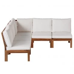 Jardi Salon de détente Lexi II (5 éléments) - Tissu / Acacia massif - Blanc cassé / Marron -Commodes enfant Soldes 1000207493 200325 12102500040 DETAILS P000000001000207493