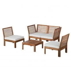 Jardi Salon de détente Lexi III (5 éléments) - Tissu / Acacia massif - Blanc cassé / Marron -Commodes enfant Soldes 1000207494 200325 12103600047 DETAILS P000000001000207494