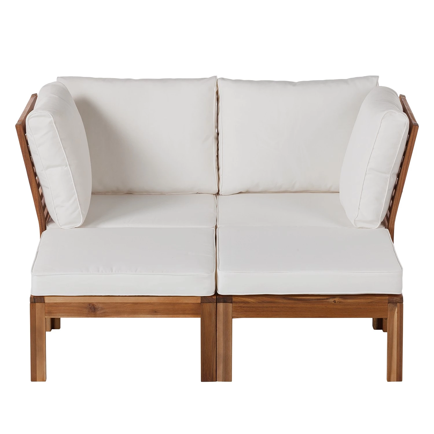 Jardi Salon de détente Lexi II (4 éléments) - Tissu / Acacia massif - Blanc cassé / Marron 3 Jardi Salon de détente Lexi II (4 éléments) - Tissu / Acacia massif - Blanc cassé / Marron – Image 3