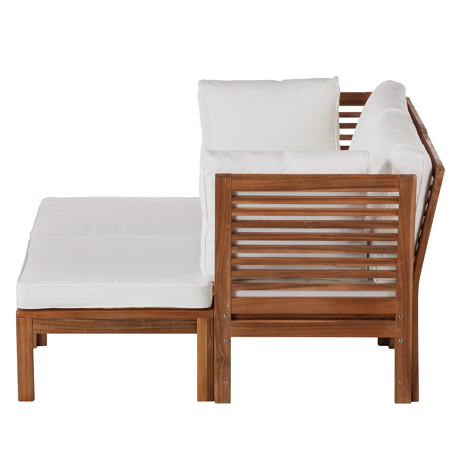 Jardi Salon de détente Lexi II (4 éléments) - Tissu / Acacia massif - Blanc cassé / Marron 5 Jardi Salon de détente Lexi II (4 éléments) - Tissu / Acacia massif - Blanc cassé / Marron – Image 5