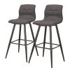 Loftscape Chaise de bar Nauvoo II (lot de 2) - Tissu / Acier - Anthracite / Noir