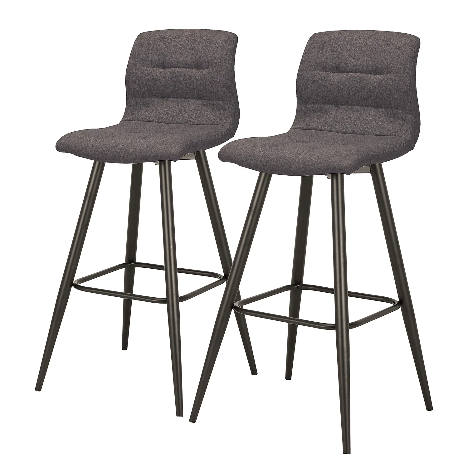 Loftscape Chaise de bar Nauvoo II (lot de 2) - Tissu / Acier - Anthracite / Noir 1 Loftscape Chaise de bar Nauvoo II (lot de 2) - Tissu / Acier - Anthracite / Noir