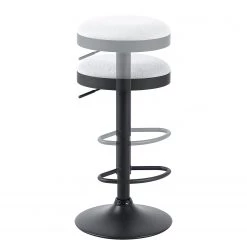 Loftscape Tabouret de bar Moita (lot de 2) - Tissu / Acier - Gris clair / Noir -Commodes enfant Soldes 1000209249 200331 06322500034 DETAILS P000000001000209249