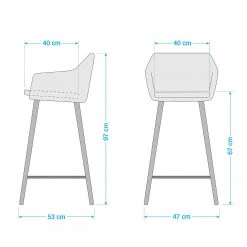 Jack & Alice Chaise de Bar Beebe - Vert foncé -Commodes enfant Soldes 1000210862 200814 11090400010 SKETCH DETAILS P000000001000210862 sketch